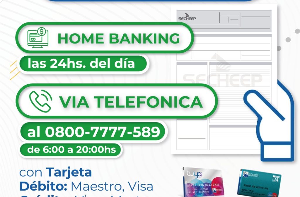 MÁS TARJETAS PARA EL PAGO TELEFÓNICO DE LAS FACTURAS MENSUALES