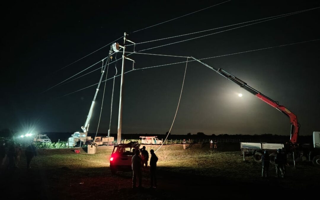 Intenso trabajo de Secheep en el Sudoeste tras falla en red de alta tensión