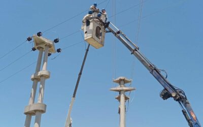 Tramo final de la nueva línea de 33 KV entre Villa Ángela y Du Graty